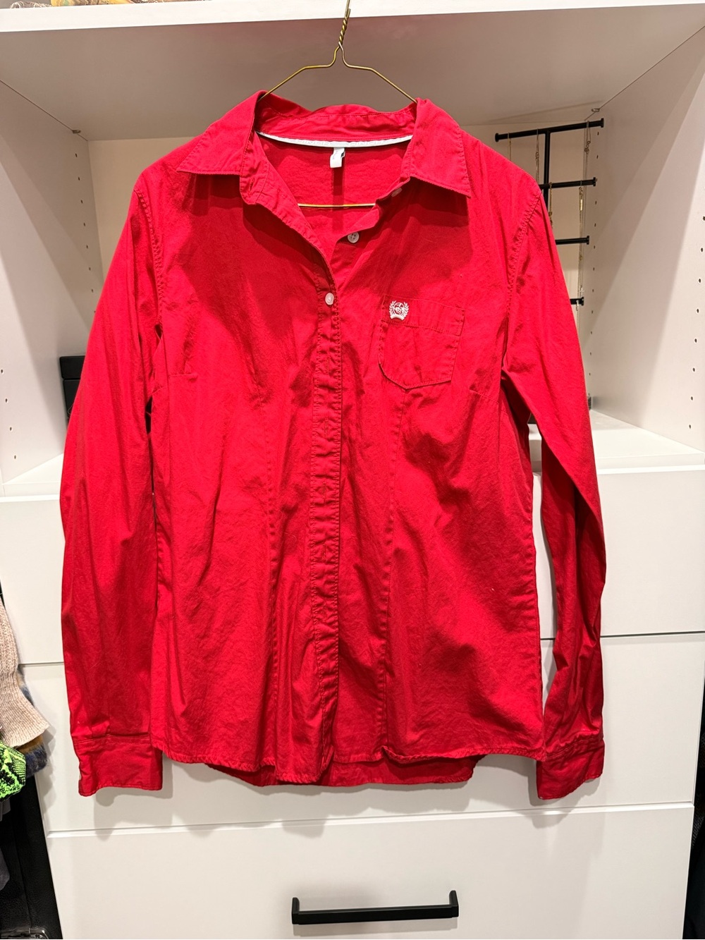Cinch Men's Bright Red Casual Button-Down Shirt